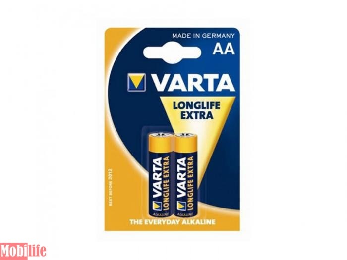 Батарейка Varta AA LR06 2шт LongLife Extra 04106101412 Цена 1шт. - 201872