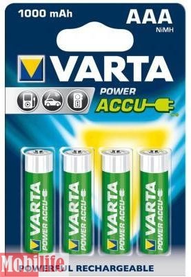 Аккумулятор Varta AAA HR03 1000mAh NiMh 4шт POWER ACCU 56763101404 Цена 1шт. - 502340