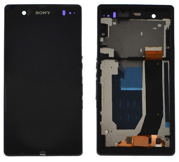 Дисплей (экран) для Sony C6502 L35h Xperia ZL, C6503 LT35i Xperia ZL, C6506, Z10 с сенсором и рамкой черный - 546506