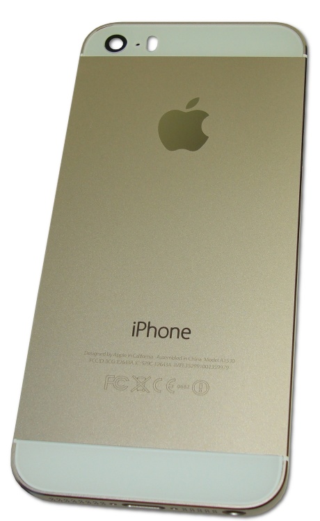 Задняя крышка Apple iPhone 5 с кнопками, с белыми камнями золотистый - 538888