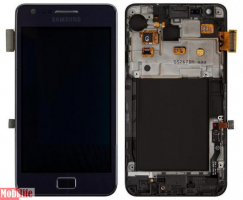 Дисплей для Samsung i9105 Galaxy S2 Plus с сенсором и рамкой Синий Original