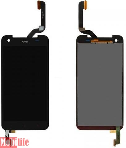 Дисплей для HTC X920d Butterfly с сенсором и рамкой черный - 538233