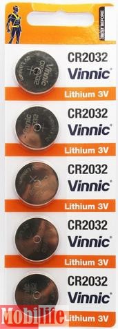 Батарейка VINNIC CR2032 5шт Цена 1шт - 547206
