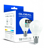 Светодиодная лампа (LED) Global 1-GBL-244 (G45 F 6W 4100K 220V E14)