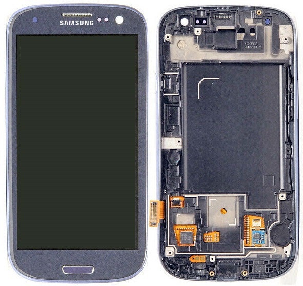 Дисплей для Samsung i9300 Galaxy S3 с сенсором и рамкой синий Original - 535343