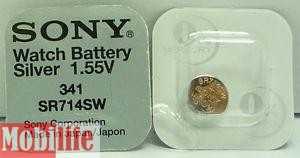 Батарейка часовая Sony 341, V341, SR714SW, 627, 10шт. Цена Упаковки.