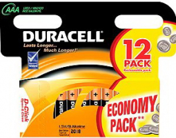 Батарейка Duracell AAA LR03 bat Alkaline 12шт Basic (2x6 c перфорацією) Ціна за 1 елемент