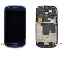 Дисплей для Samsung i8190 Galaxy S3 mini с сенсором с рамкой Синий (Оригинал)