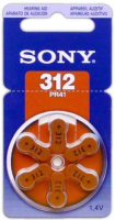 Батарейка для слуховых апаратов Sony zinc-air 312 (PR312D6A, ZA312, P312, s312, DA312, 312DS, PR41, HA312, 312AU, AC312, A312) Цена 1шт.