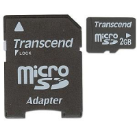Карта памяти Transcend 2 Gb microSD + Adapter