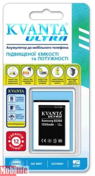 Аккумулятор Kvanta Ultra Samsung S5360, S5380 1250mAh - 537854