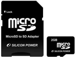 Silicon Power 2 Gb microSD + SD Adapter