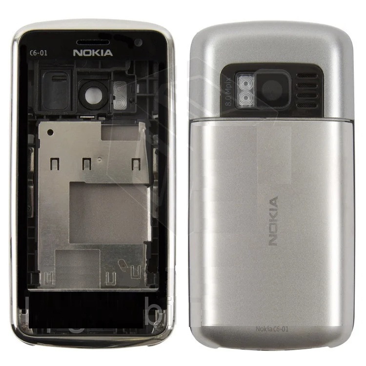 Корпус Nokia C6-01 серебристый - 535357