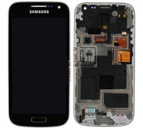 Дисплей Samsung i9190 Galaxy S4 mini, I9192 Galaxy S4 Mini Duos с сенсором передней панелью черный оригинал - 537657