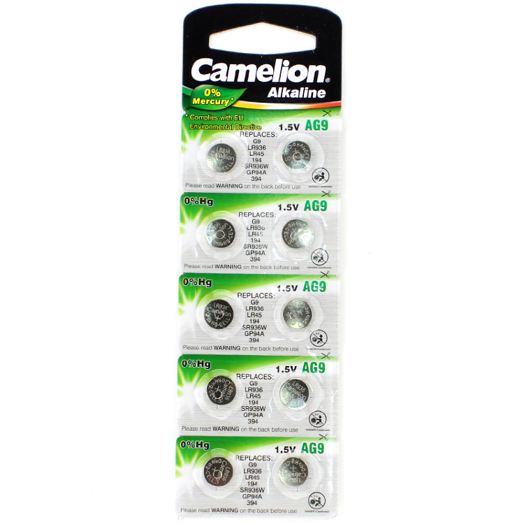 Батарейка Camelion AG9 (LR936, G9, LR45, 194, GP94A, 394, SR936W) 10шт Цена упаковки - 525619