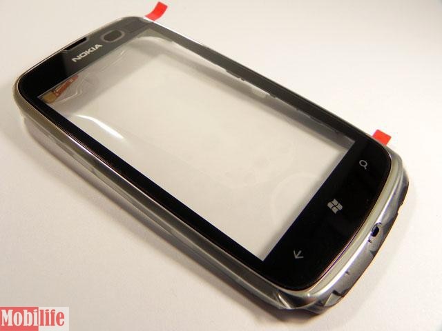 Сенсорное стекло (тачскрин) для Nokia Lumia 610 с рамкой белый OR