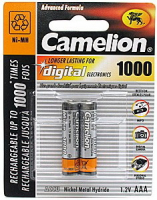 Аккумулятор Camelion AAA R03 2шт 1000mAh NiMh NH-AAA1000BP2 Цена упаковки.