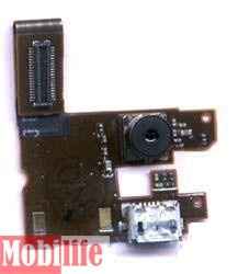 Шлейф Nokia 6500c динамика коннектора зарядки с камерой с компонентами - 524405