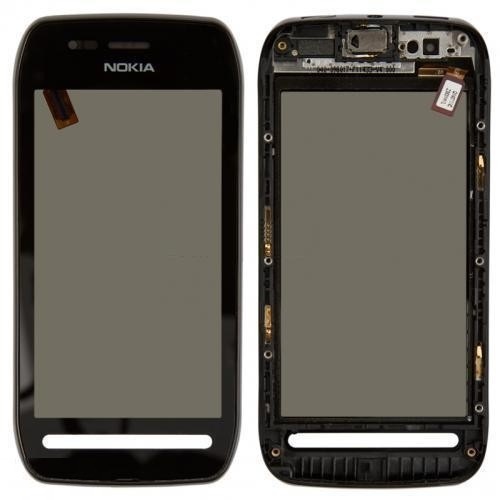 Тачскрин Nokia 603 с передней панелью черный