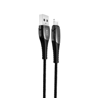 Дата-кабель USB XO NB145 Smart Chipset автовідключення Lightning black