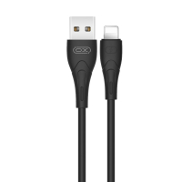 Дата-кабель USB XO NB146 Lightning прогумований black