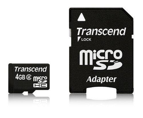Transcend 4 Gb microSDHC (class 2) + Adapter - 112083
