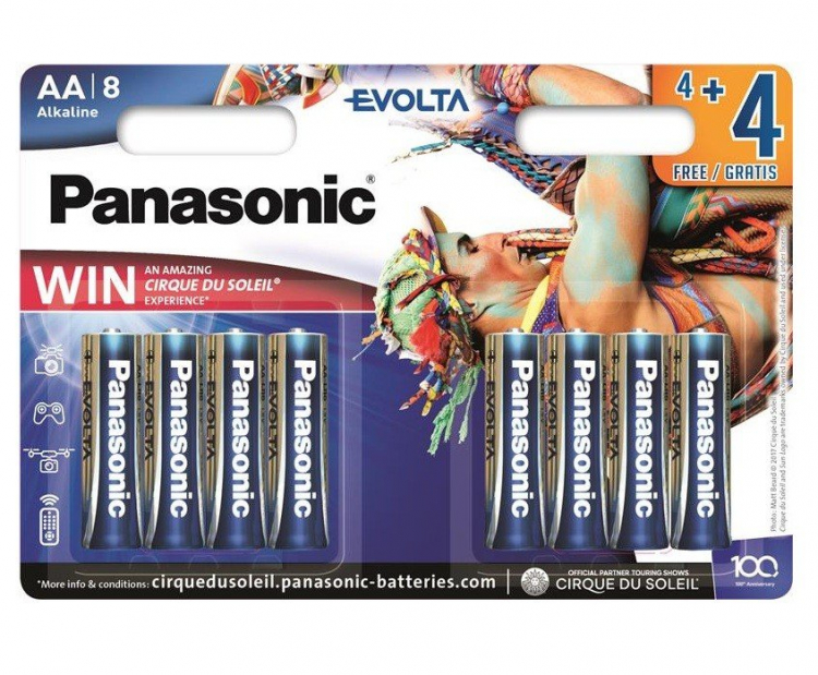 Батарейка Panasonic AA LR06 Evolta Alkaline 8шт Цена упаковки. - 540321