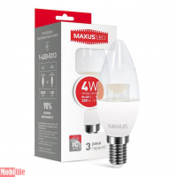 Светодиодная лампа (LED) MAXUS 1-LED-5313 (C37 CL-C 4W 3000K 220V E14)