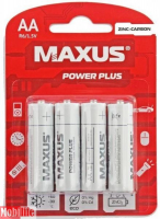 Батарейки Maxus AA R06 Power Plus 4шт (zinc-carbon) Цена упаковки.