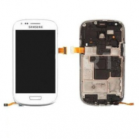 Дисплей для Samsung i8190 Galaxy S3 mini с сенсором с рамкой белый (Оригинал)