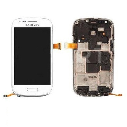 Дисплей для Samsung i8190 Galaxy S3 mini с сенсором с рамкой белый (Оригинал) - 537071
