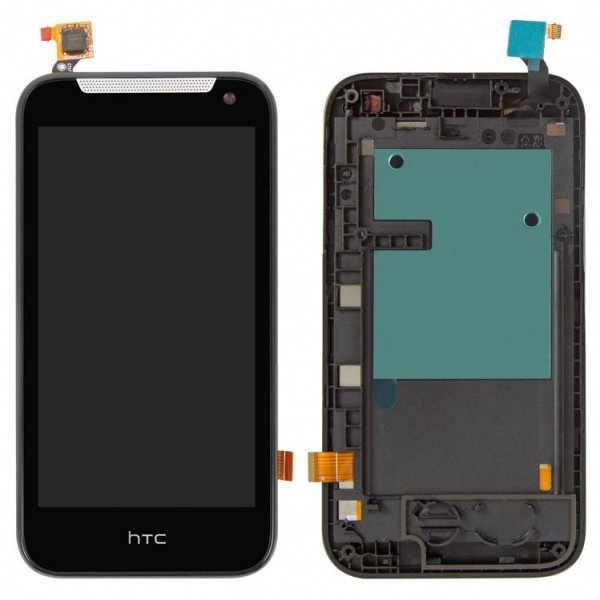 Дисплей для HTC Desire 310 Dual Sim с сенсором и рамкой черный - 546347