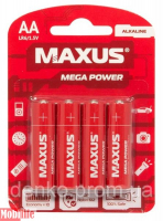Батарейки Maxus AA LR06 Mega Power 4шт (Alkaline) Цена упаковки.