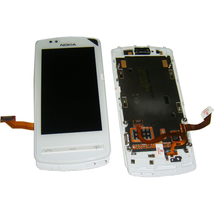 Дисплей для Nokia 700 с сенсором и рамкой белый Original - 527001