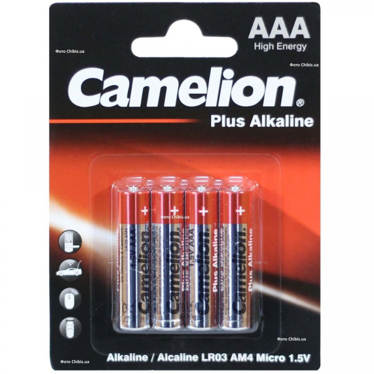 Батарейка Camelion AAA LR03 4шт. (Plus Alkaline) Цена за 1 елемент - 525596