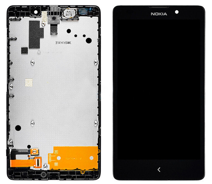 Дисплей для Nokia XL Dual SIM (RM-1030) с сенсором и рамкой черный - 541714