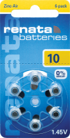 Батарейка для слуховых апаратов Renata zinc-air 10 (ZA10, S10, P10, DA10, 10DS, PR70, HA10, 10AU, PR536) 105mAh Цена за 1 елемент.