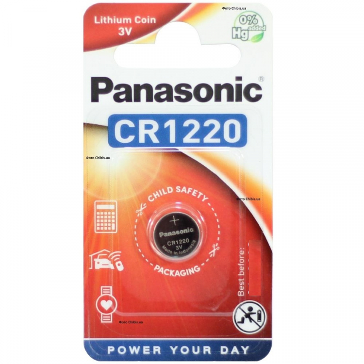 Батарейка Panasonic CR1220 5шт. Цена за 1 елемент - 530593
