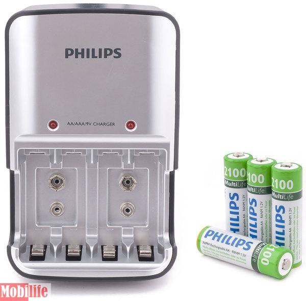 Зарядное устройство Батарейка Philips MultiLife SCB3030NB 4AA 2100 mAh - 539531