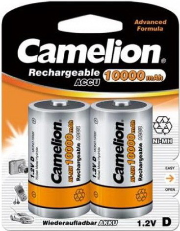 Аккумулятор Camelion D R20 2шт 10000mAh NiMh (NH-D10000BP2) Цена за 1 елемент. - 525418
