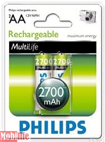 Аккумулятор Philips MultiLife Ni-MH AA, R6 2700mAh 2шт Цена 1шт. - 500463