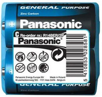 Батарейка Panasonic C Carbon-Zinc 2шт General Purpose (R14BER2P) Цена за 1 елемент