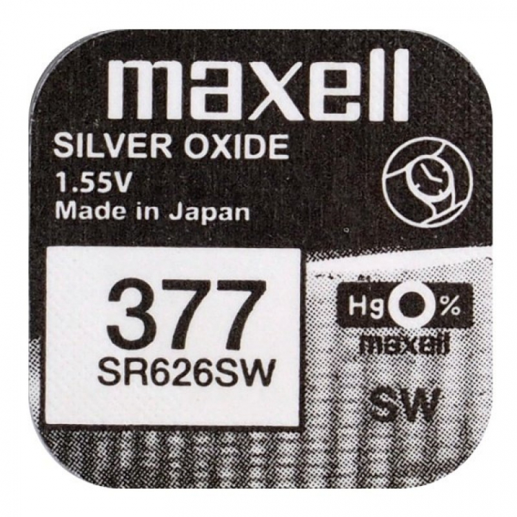 Батарейка часовая Maxell 377, V377, SR626SW, SR66, 606 - 537879