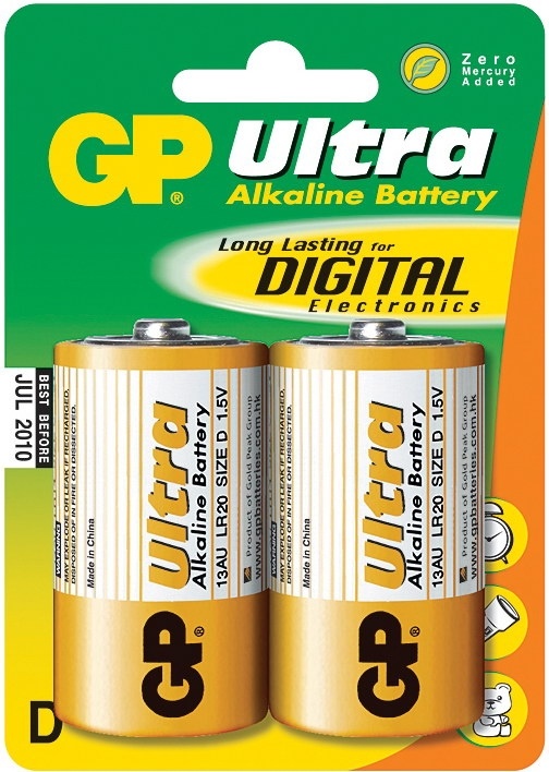 Батарейка GP D LR20 ULTRA 2шт Цена за 1 елемент. 13AUP-U2 - 533095