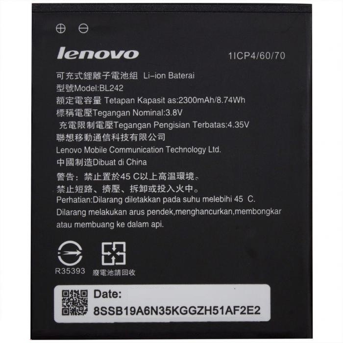 Аккумулятор Lenovo BL242 для A6000, A6010, A3900, K3, K30-T, K30W (2300mAh) - 547056
