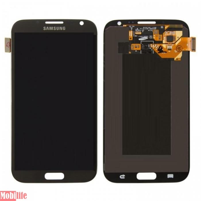 Дисплей для Samsung N7100 Galaxy Note 2 с сенсором и рамкой Серый Оригинал - 537088
