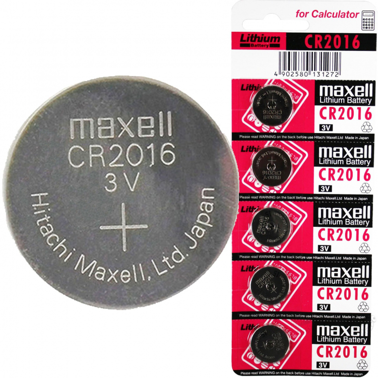 Батарейка Maxell CR2016 Lithium 5шт Цена за 1 елемент - 518112