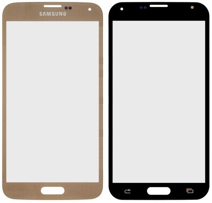 Стекло дисплея для ремонта Samsung G900F, G900H, G900T, Galaxy S5 Duos, Galaxy S5 золотистый - 543919