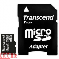 Карта пам'яті Transcend 16 Gb microSDHC Class 4 + SD Adapter