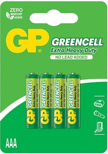 Батарейка GP AAA LR03 GREENCELL 4шт 24G-U4 Цена за 1 елемент - 533102